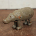 Lot 068 - Vintage Carved Wooden Hippo Toy With Movable Legs, Note Missing Ears, Tail, Loss To Wood