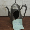 Lot 075 - Antique Pewter Pitcher With Melted Side And Note Indicating A Previous Owner Set It Too Close To The Stove
