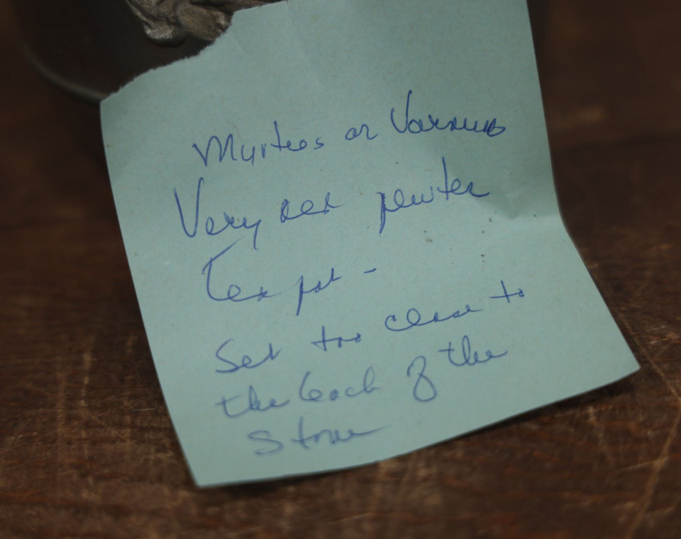 Lot 075 - Antique Pewter Pitcher With Melted Side And Note Indicating A Previous Owner Set It Too Close To The Stove