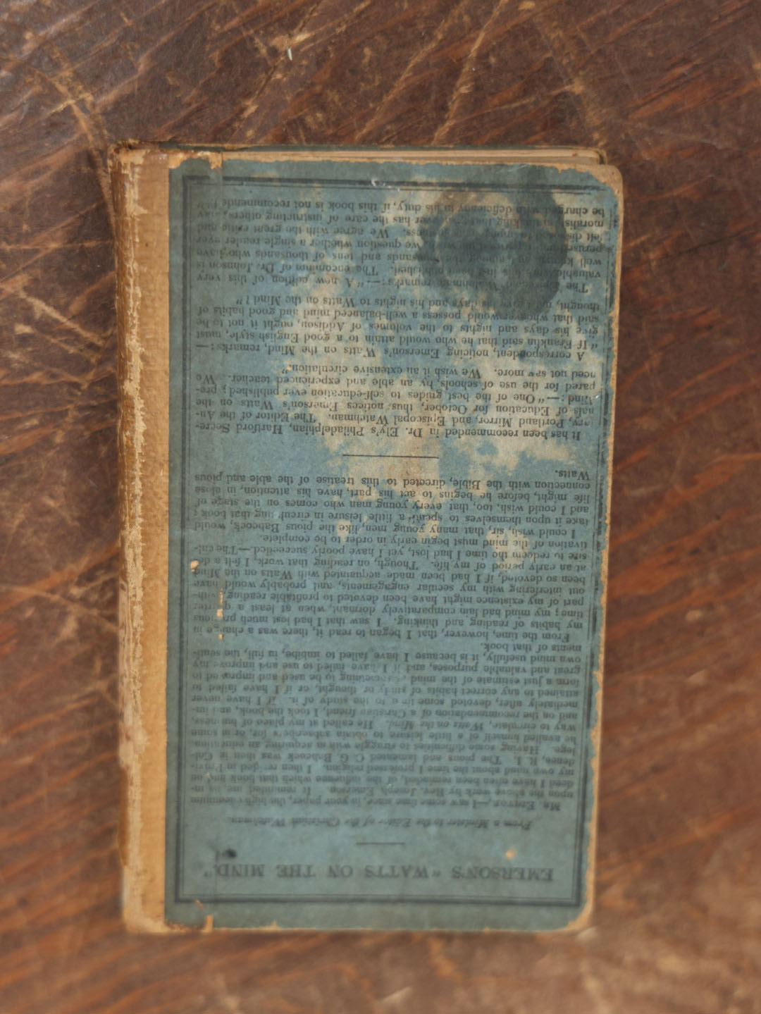 Lot 085 - "Watts's Improvement Of The Mind" Antique Book By Isaac Watts, D.D., With Supplement By Joseph Emerson, Boston, Circa 1847