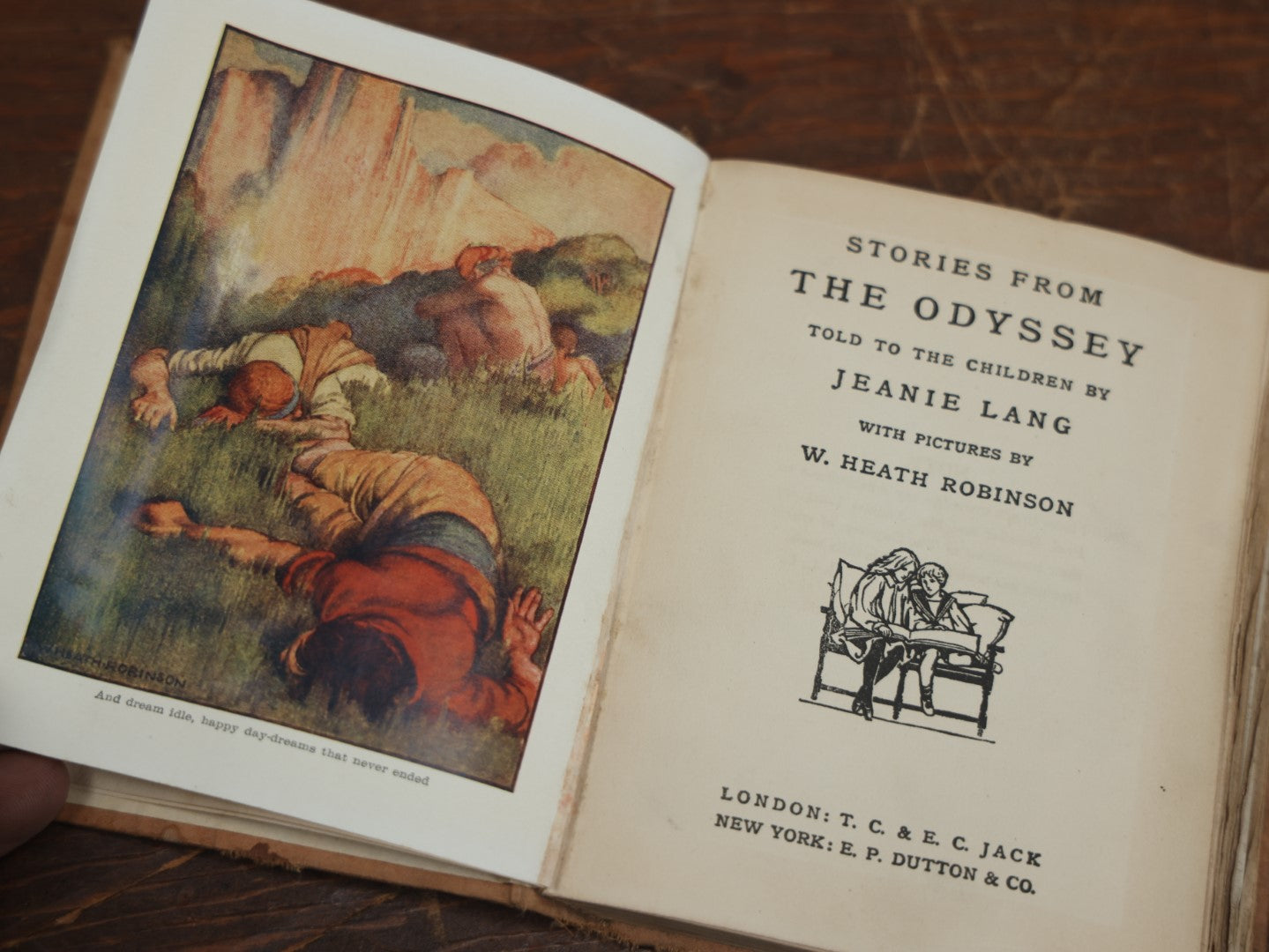 Lot 087 - "Stories From The Odyssey Told To The Children" Antique Book By Jeanie Land With Pictures By W. Heath Robinson, Circa 1911, Note Wear And Warping To Pages