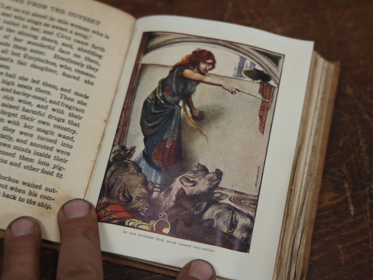 Lot 087 - "Stories From The Odyssey Told To The Children" Antique Book By Jeanie Land With Pictures By W. Heath Robinson, Circa 1911, Note Wear And Warping To Pages