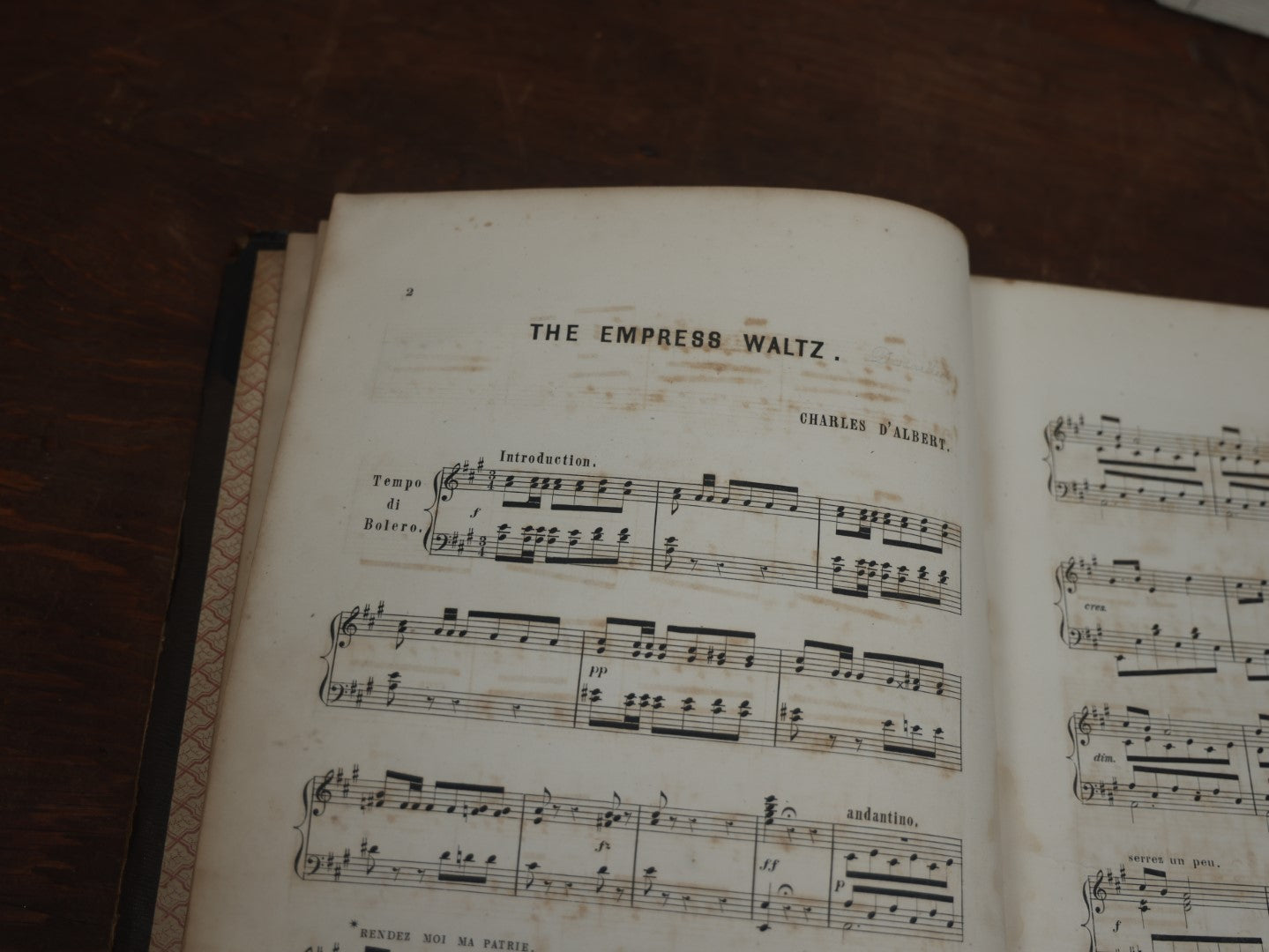 Lot 095 - Extensive Antique Music Book Belonging To Miranda M. Mowry, Including Full Page Plate Illustrations, Songs Relating To Mourning, Sea Burial, And More, Circa 1860