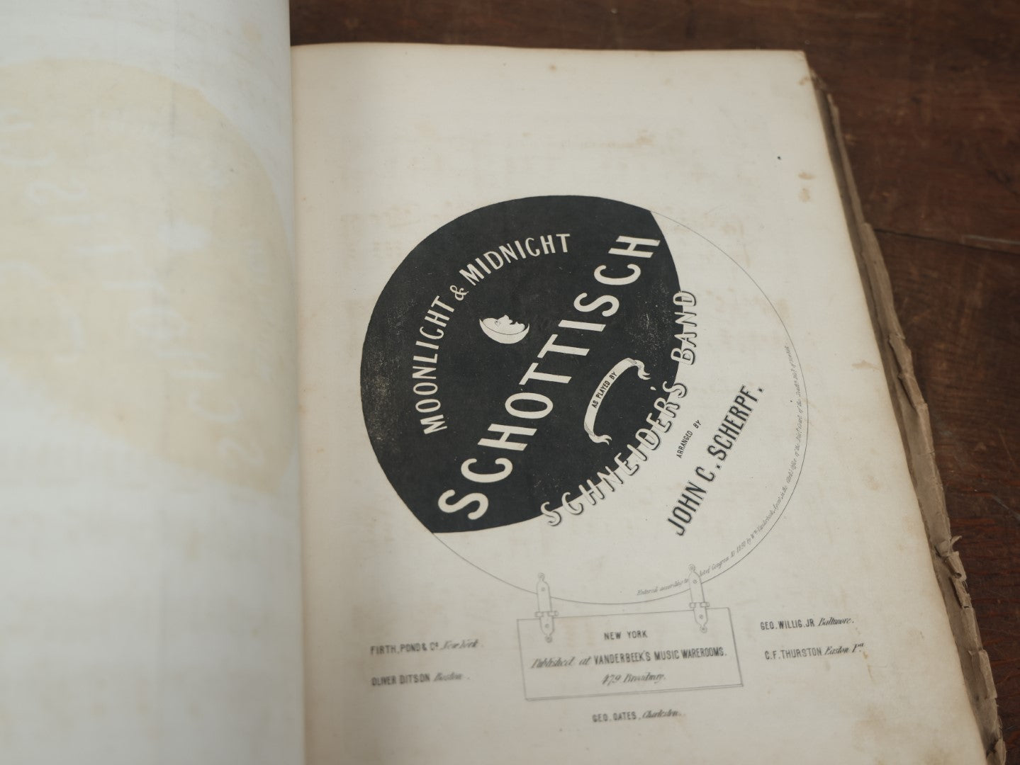 Lot 095 - Extensive Antique Music Book Belonging To Miranda M. Mowry, Including Full Page Plate Illustrations, Songs Relating To Mourning, Sea Burial, And More, Circa 1860