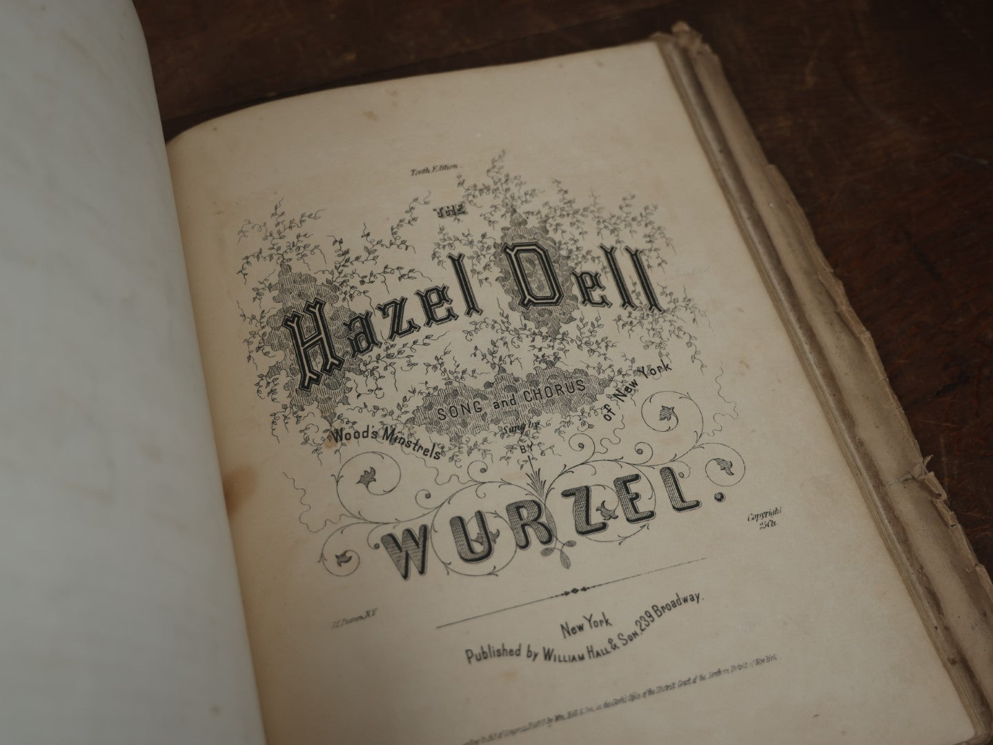 Lot 095 - Extensive Antique Music Book Belonging To Miranda M. Mowry, Including Full Page Plate Illustrations, Songs Relating To Mourning, Sea Burial, And More, Circa 1860