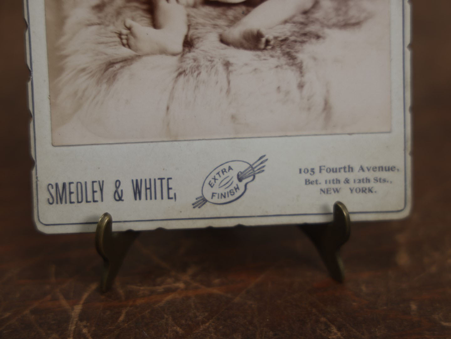 Lot 105 - Antique Cabinet Card Photo Of Unusual Looking Newborn Baby With Earring, Smedley & White Photographers, New York