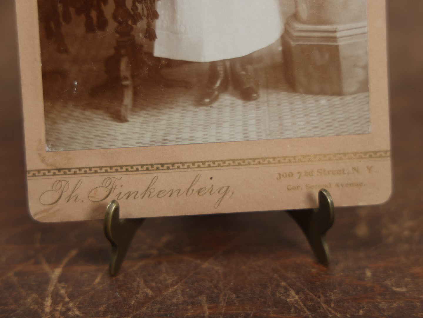 Lot 107 - Antique Cabinet Card Photo Of Young Girl On First Communion, Holding Candle, Finkenberg Photographer, New York