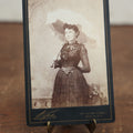 Lot 108 - Antique Cabinet Card Photo Of Extravagantly Dressed Woman With White Parasol