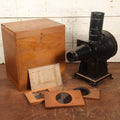 Lot 010 - Antique No. 2 Electro Radiant Magic Lantern Kerosene Lamp Projector In Original Box With Three Slides And Original Instructions'