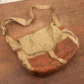 Lot 019 - Antique Canvas And Leather Shoulder Bag, World War 1 Era, Signed With Name, Overall Good Condition, No Holes