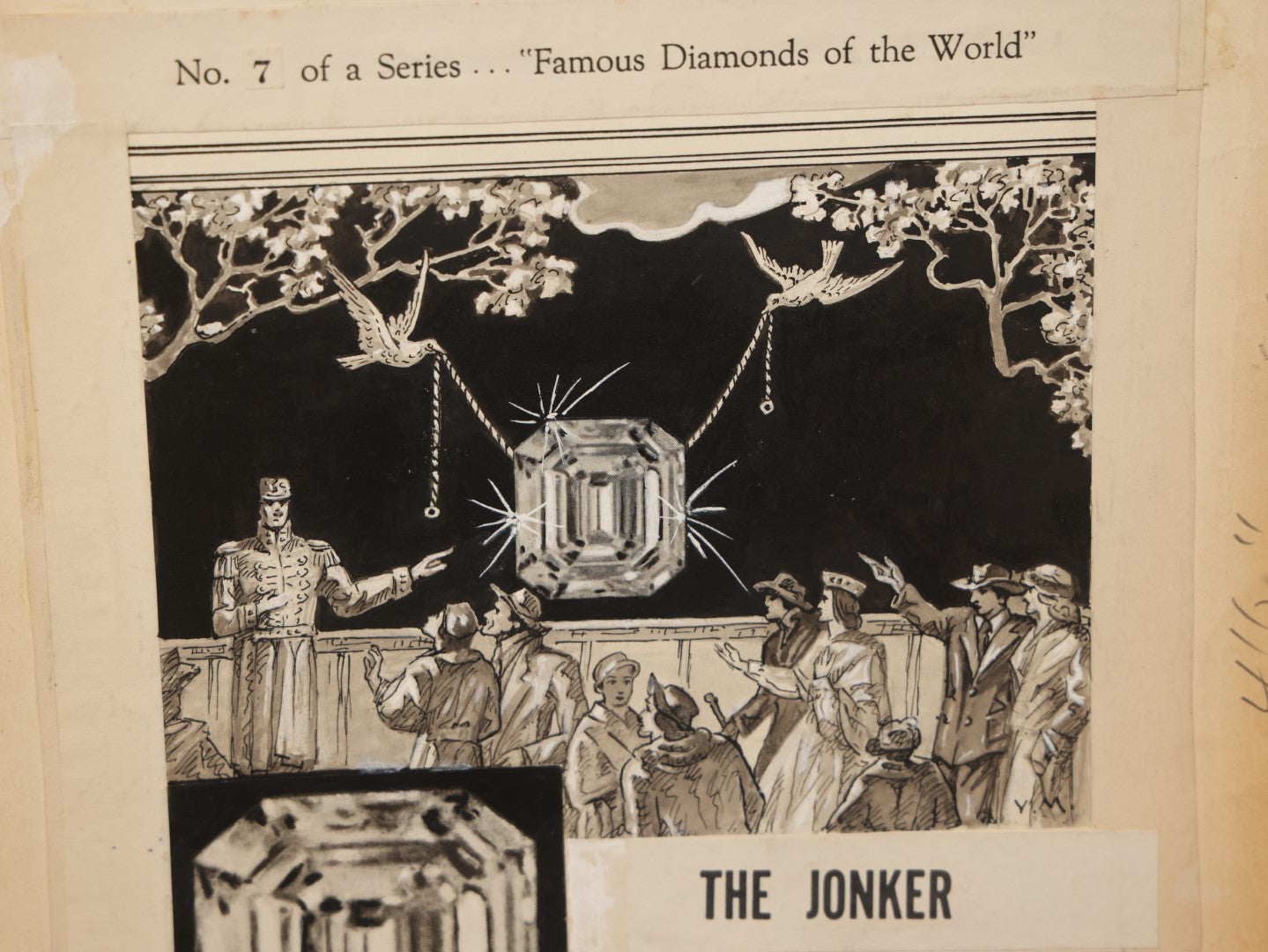 Lot 021 - Vintage Hand Painted Maquettes By Vincent Maragliotti (1888-1978), Complete Ten Piece Series, "Famous Diamonds Of The World," For Famous Syndicate Inc., N.Y., 1956 