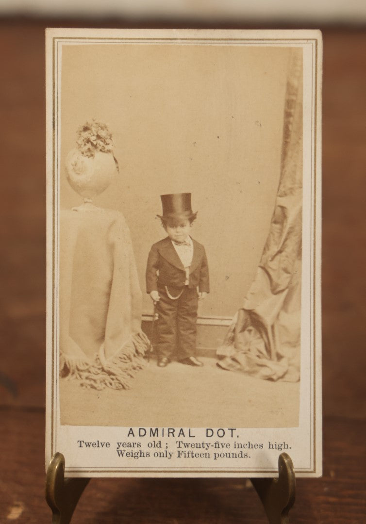 Lot 024 - Antique C.D.V. Photograph Of Admiral Dot, Sideshow Performer, Twenty-Five Inches Tall And Fifteen Pounds, By E & H.T. Anthony Photographers, Broadway, New York