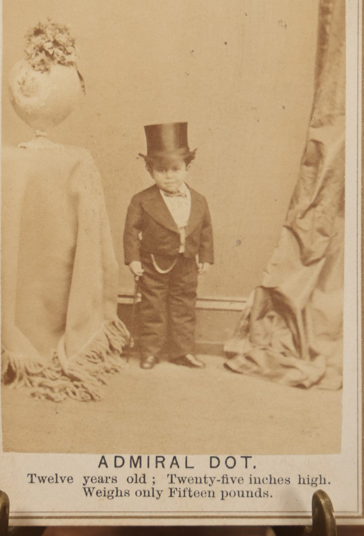 Lot 024 - Antique C.D.V. Photograph Of Admiral Dot, Sideshow Performer, Twenty-Five Inches Tall And Fifteen Pounds, By E & H.T. Anthony Photographers, Broadway, New York