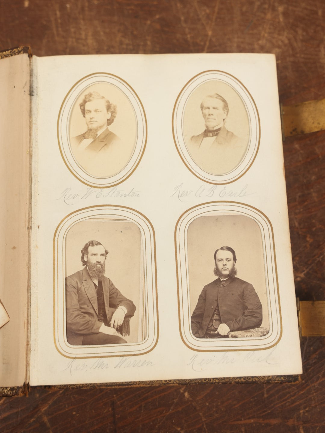 Lot 027 - Antique Family Photograph Album With 36 C.D.V. Photos, 9 Tintypes, And 27 Illustrated Filler Cards Of Various Scenes, Characters, Pretty Women