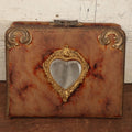 Lot 028 - Antique Family Photograph Album With Velvet Covering And Beveled Glass Heart Mirror, Containing 34 Cabinet Card Photos, 10 C.D.V.S, 1 Tintype, And 23 Paper Portrait Snapshots