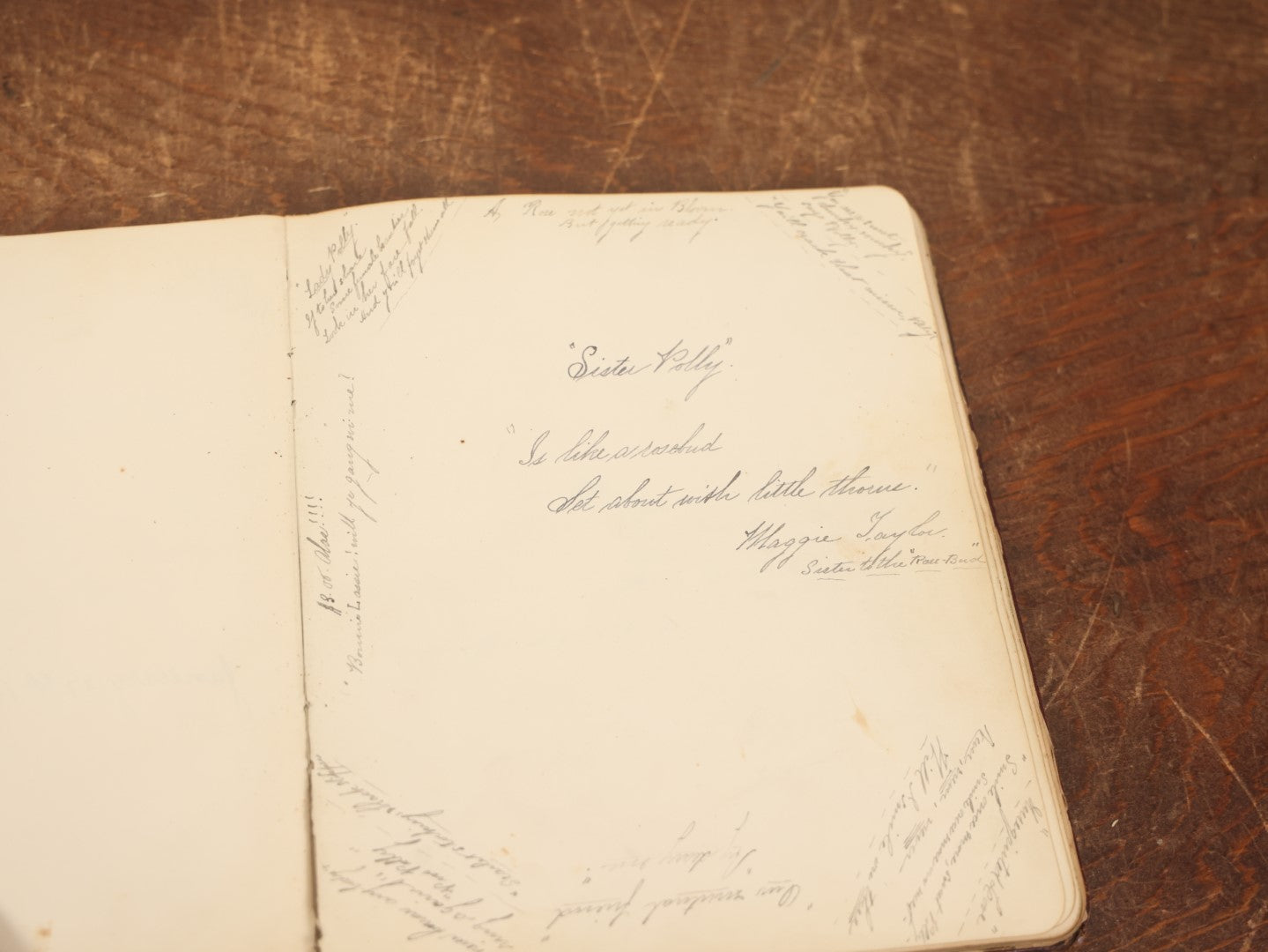 Lot 030 - Victorian Autograph Album Belonging To Miss Polly Taylor, Newburgh, Circa 1880, With Many Signatures, Drawings, Calligraphy