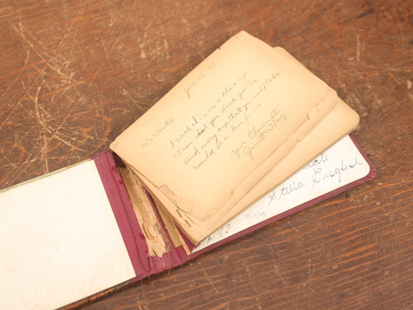 Lot 031 - Antique Autograph Album With Farmers On Cover, Belonging To Hattie, Circa 1910, With Many Signatures