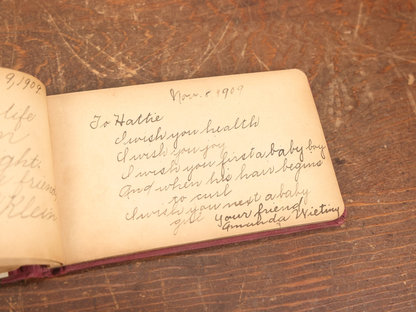 Lot 031 - Antique Autograph Album With Farmers On Cover, Belonging To Hattie, Circa 1910, With Many Signatures