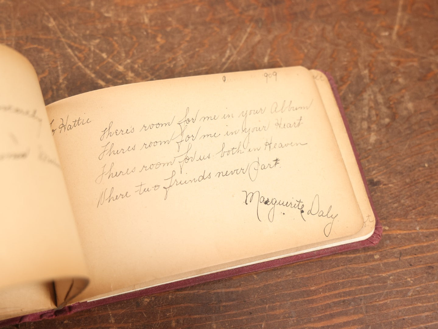 Lot 031 - Antique Autograph Album With Farmers On Cover, Belonging To Hattie, Circa 1910, With Many Signatures