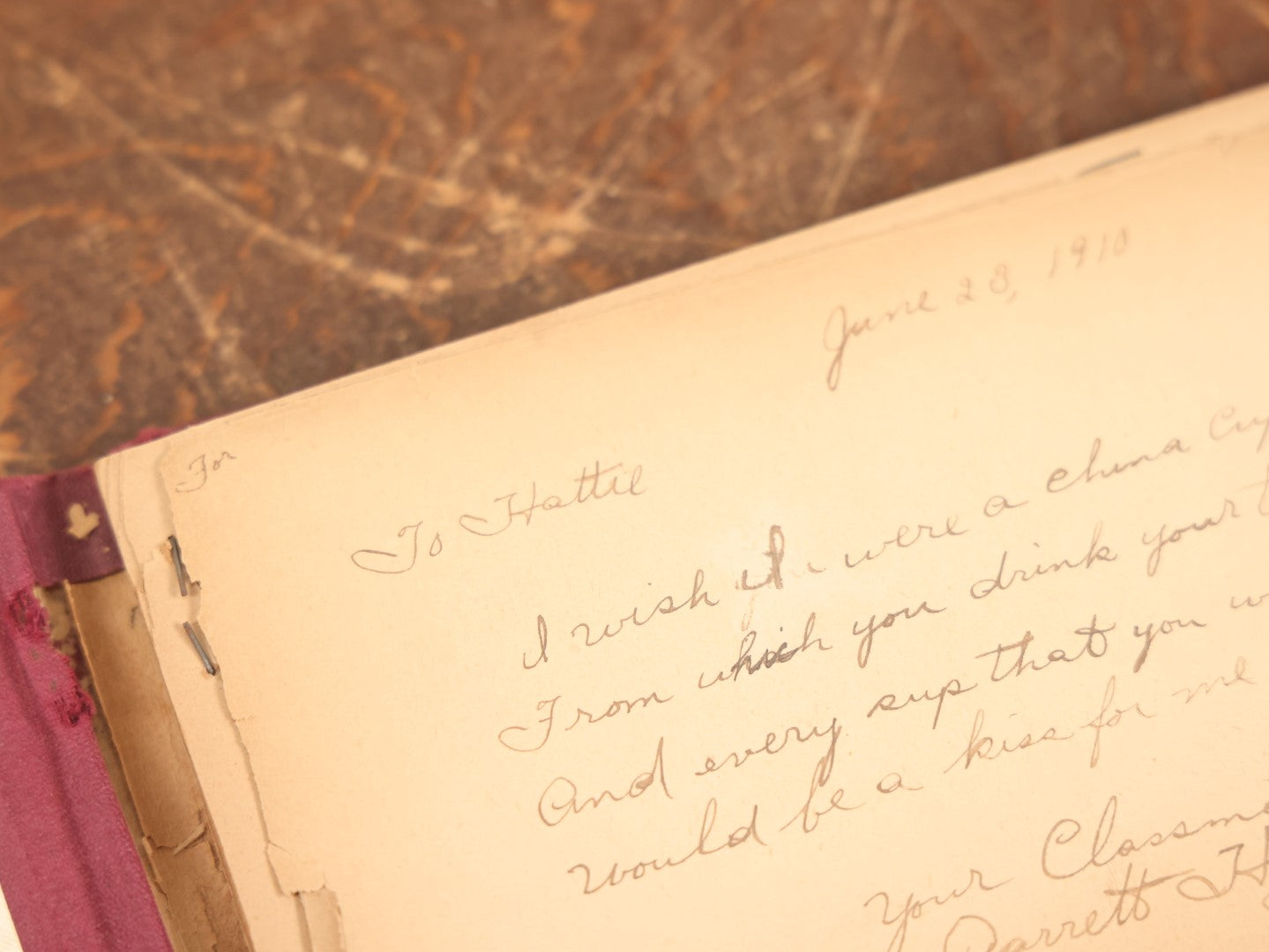 Lot 031 - Antique Autograph Album With Farmers On Cover, Belonging To Hattie, Circa 1910, With Many Signatures