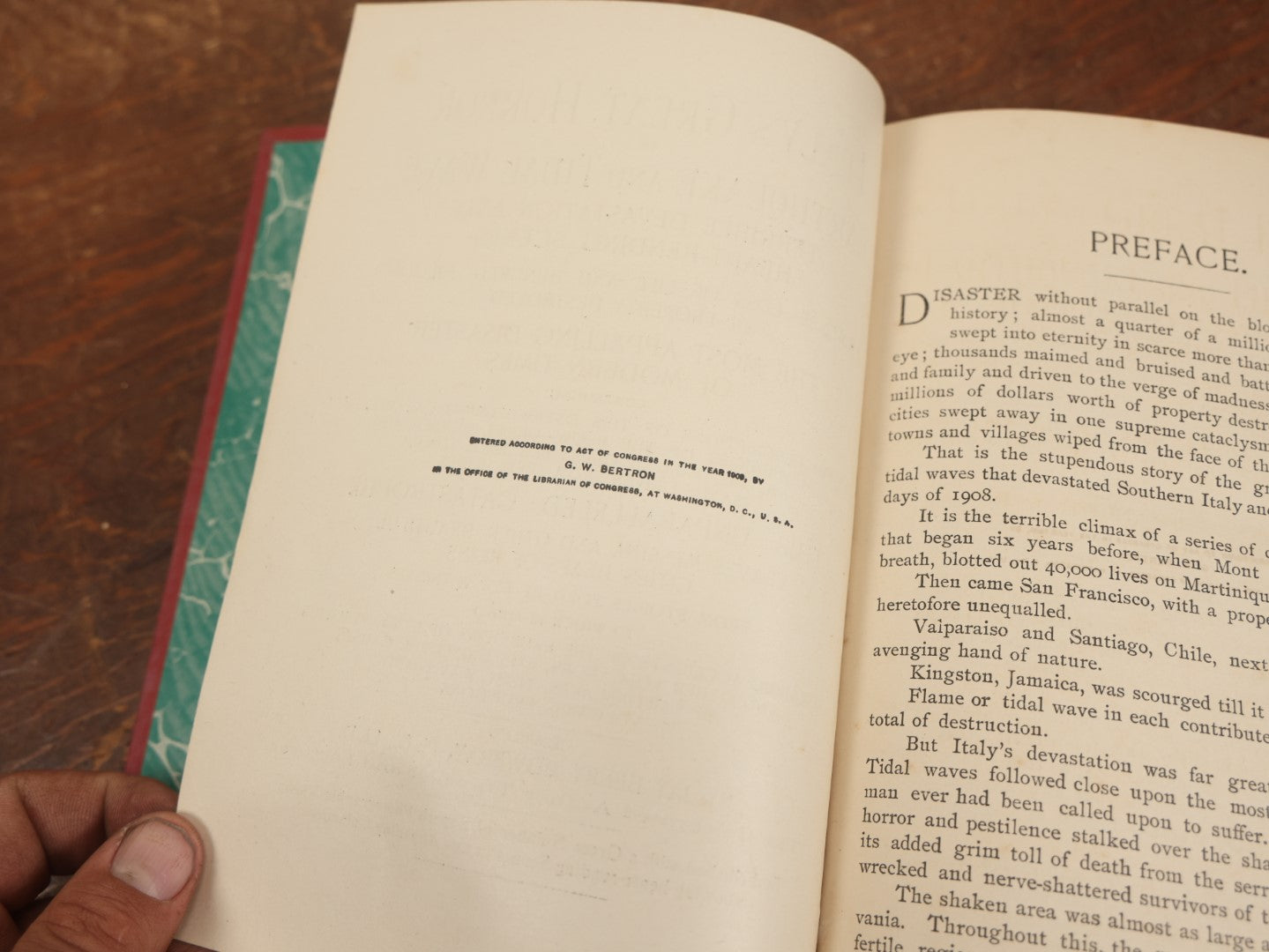 Lot 035 - "Italy's Great Horror Of Earthquake And Tidal Wave, The Most Appalling Disaster Of Modern Times" Antique Book Compiled By Jay Henry Mowbry, Illustrated, 1909