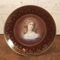 Lot 049 - Antique Hand Painted Beautiful Woman Portrait Porcelain Plate, By Royal Vienna, Marked Gracioga