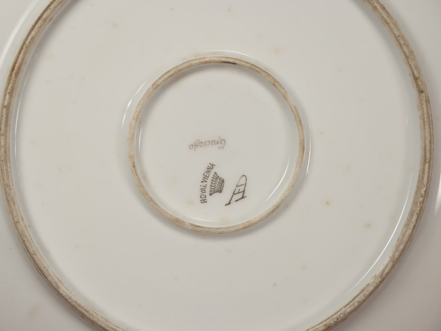 Lot 049 - Antique Hand Painted Beautiful Woman Portrait Porcelain Plate, By Royal Vienna, Marked Gracioga