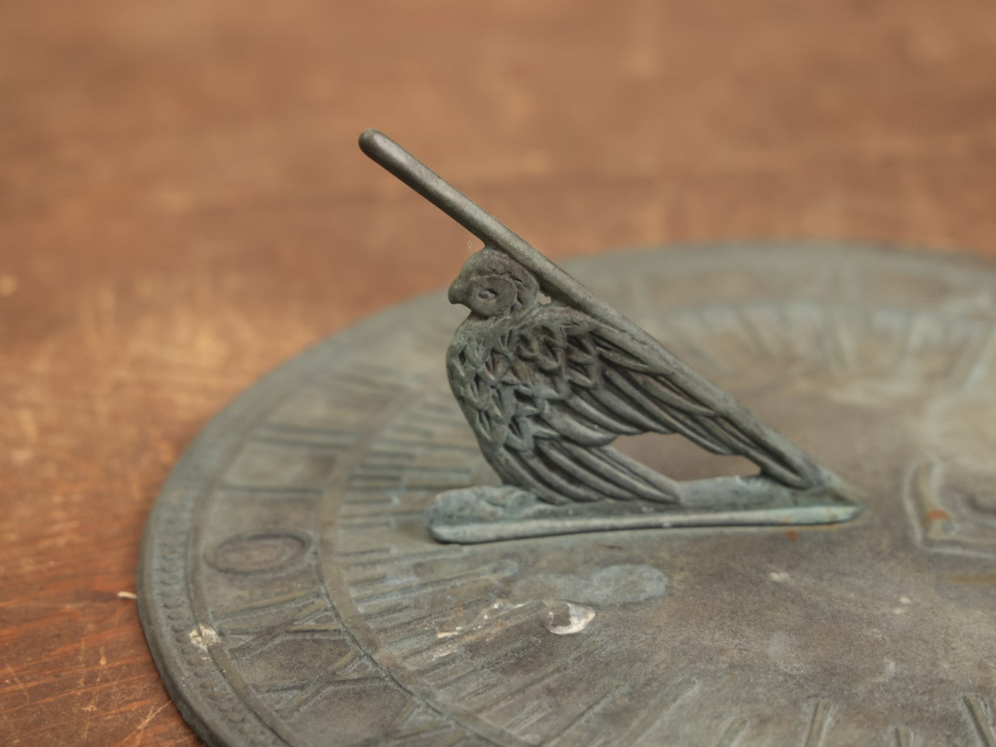 Lot 057 - Reproduction Decorative Cast Metal Sundial "Grow Old Along With Me, The Best Is Yet To Come" With Father Time / Grim Reaper With Scythe, Note Phillips Head Screws, Not Old