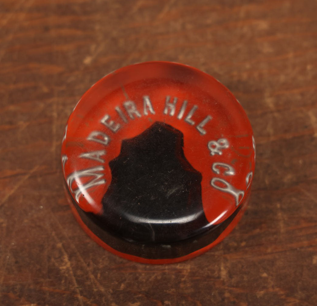 Lot 061 - Antique Paperweight Advertisement For Madeira Hill & Co., Coal And Mining Company, Philadelphia, Pennsylvania, Reverse Painted