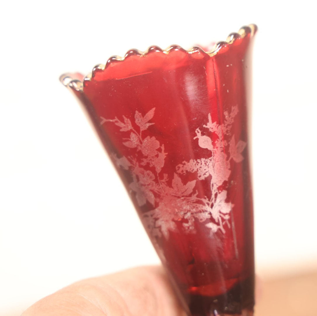 Lot 071 - Early American Pattern Glass E.A.P.G. Red And Clear Glass, Souvenir Of Lowell, Massachusetts