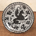 Lot 074 - Hand Painted Porcelain Gryffin Plate, Black On White, Signed Fima Deruta, Italy