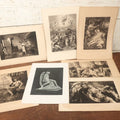 Lot 083 - Grouping Of Seven Dramatic Antique Engravings And Prints, Including Lucifer Statue, Mars And Venus, Jupiter And Antiope, Bacchus, Child In Creepy Mask, And More