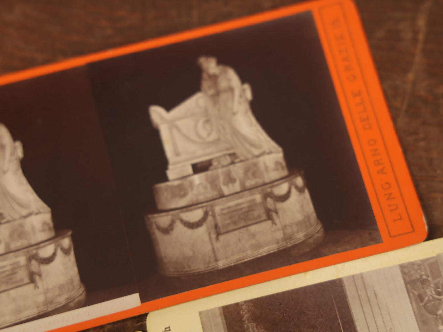 Lot 086 - Grouping Of Nine Antique Stereograph Cards, Including Graveyard And Various Marble Sculptures