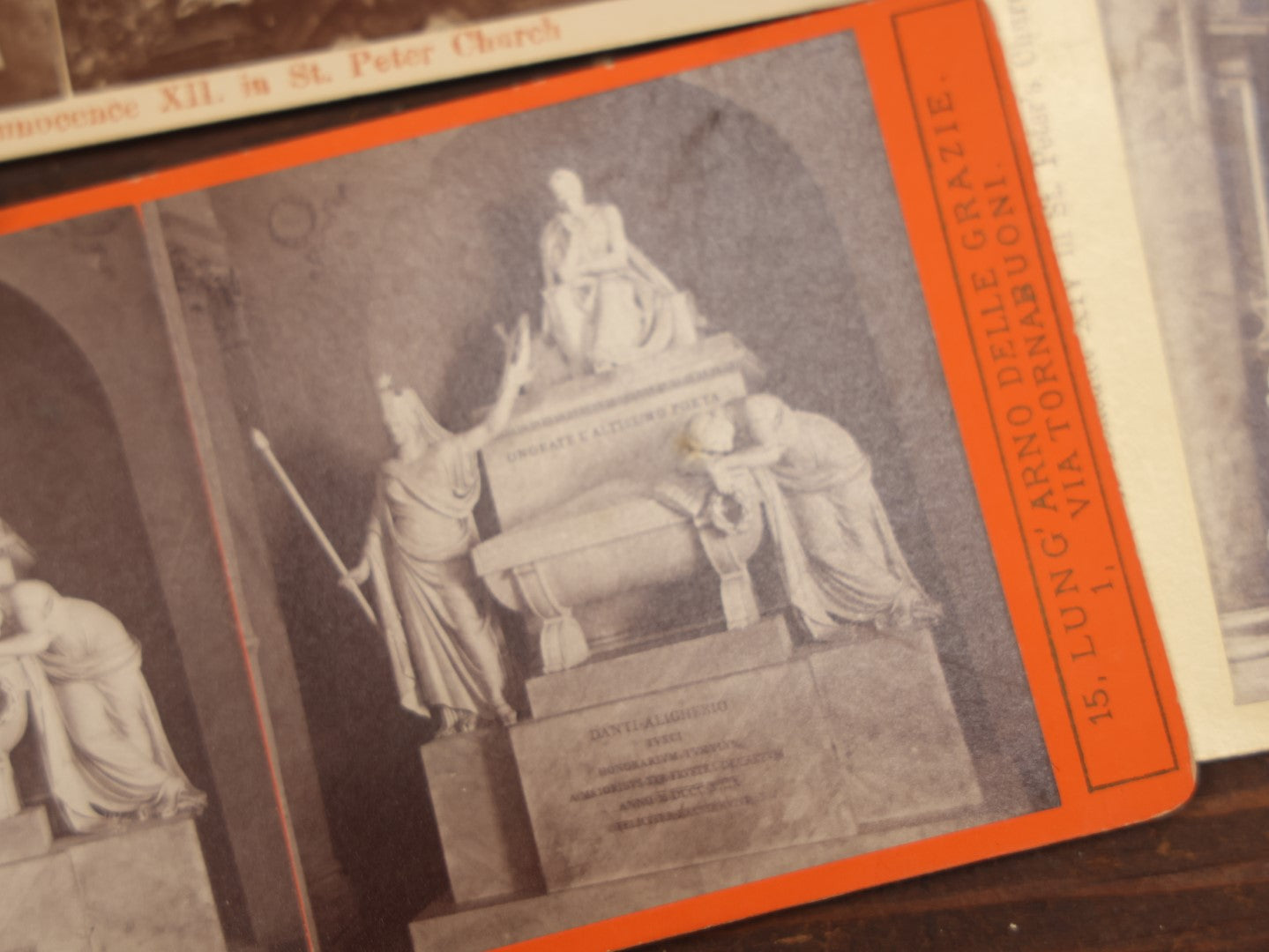 Lot 086 - Grouping Of Nine Antique Stereograph Cards, Including Graveyard And Various Marble Sculptures