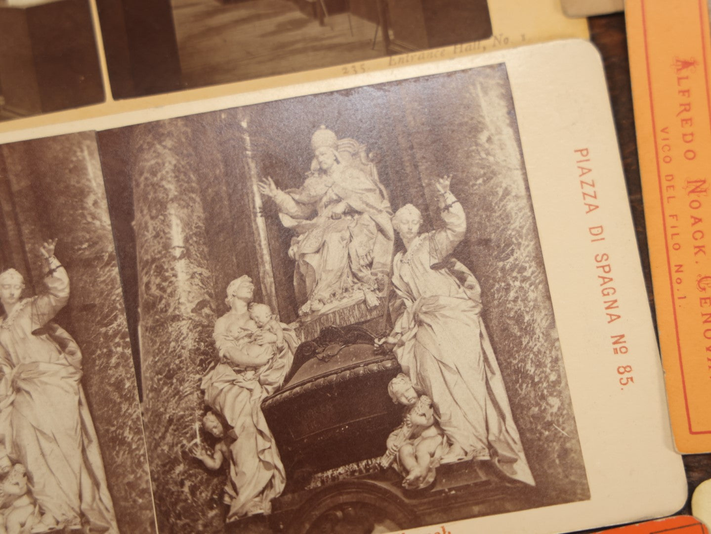 Lot 086 - Grouping Of Nine Antique Stereograph Cards, Including Graveyard And Various Marble Sculptures