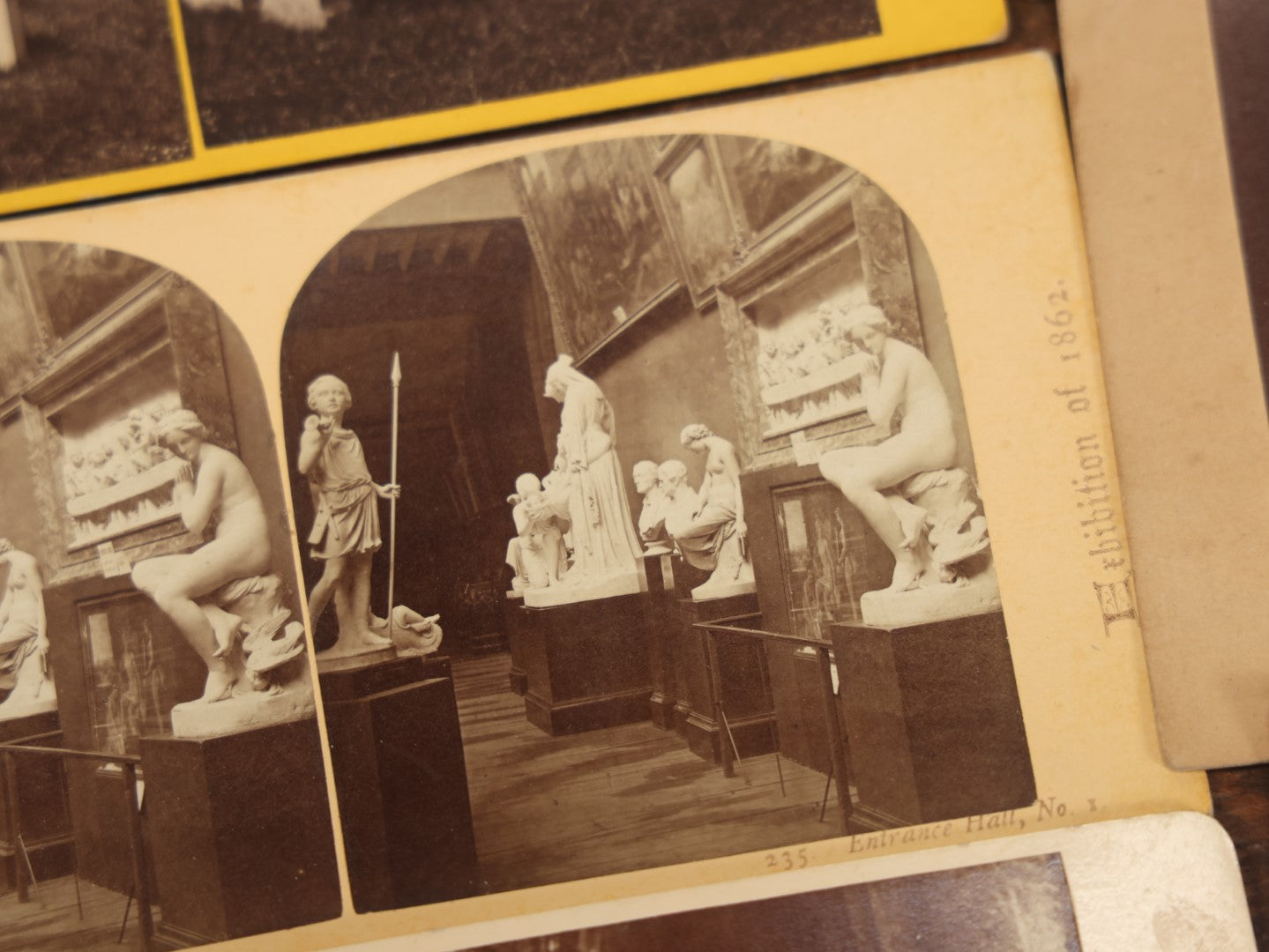 Lot 086 - Grouping Of Nine Antique Stereograph Cards, Including Graveyard And Various Marble Sculptures