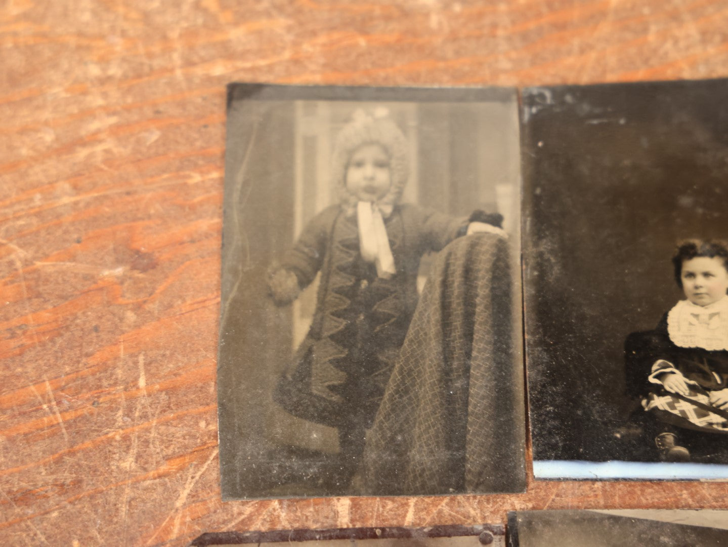 Lot 087 - Grouping Of Nine Antique Tintype Photographs Of Children, Women, And Men