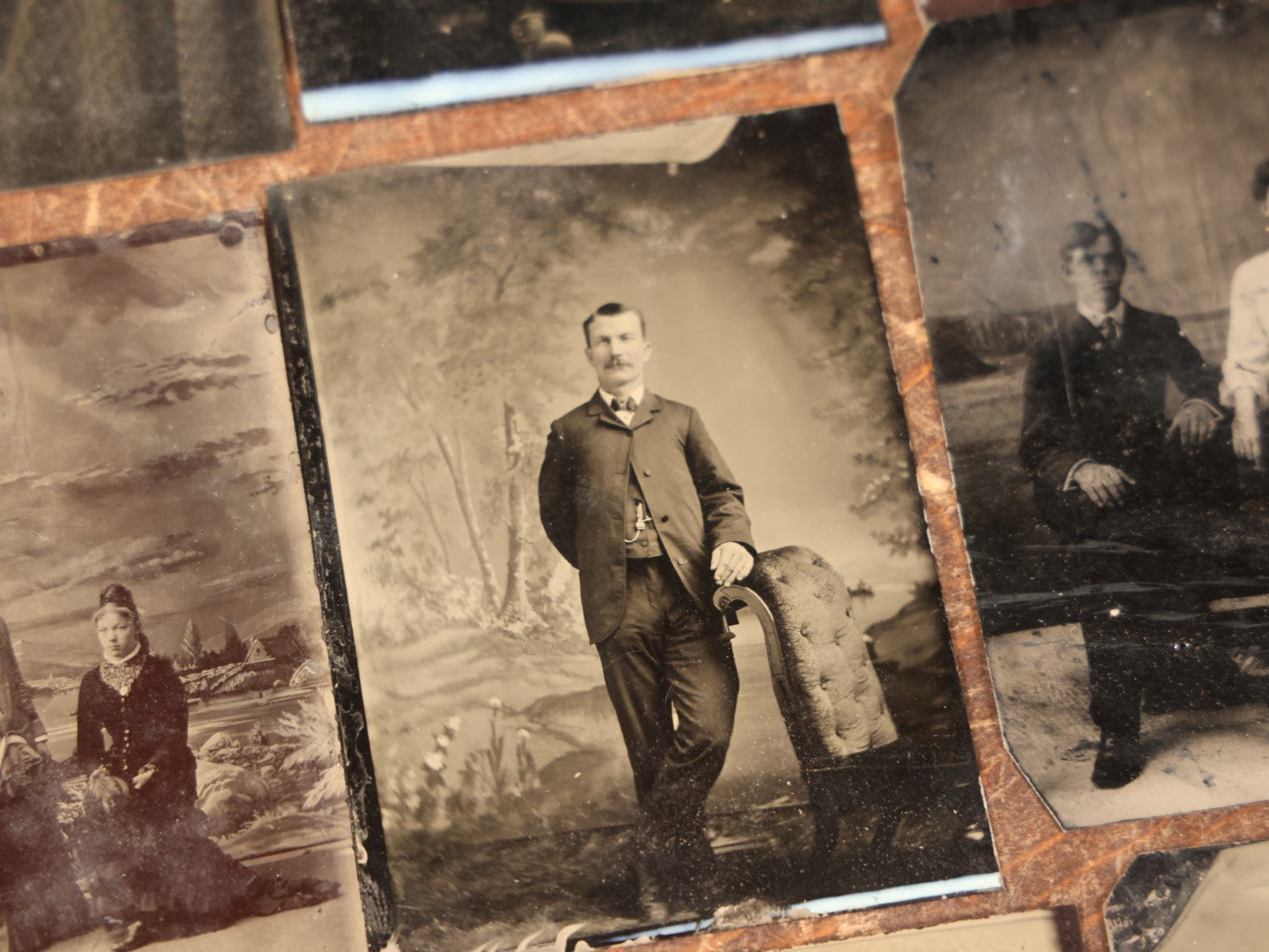 Lot 087 - Grouping Of Nine Antique Tintype Photographs Of Children, Women, And Men