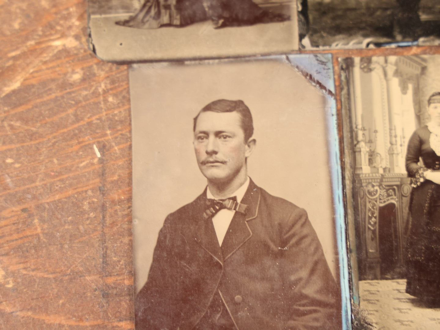 Lot 087 - Grouping Of Nine Antique Tintype Photographs Of Children, Women, And Men