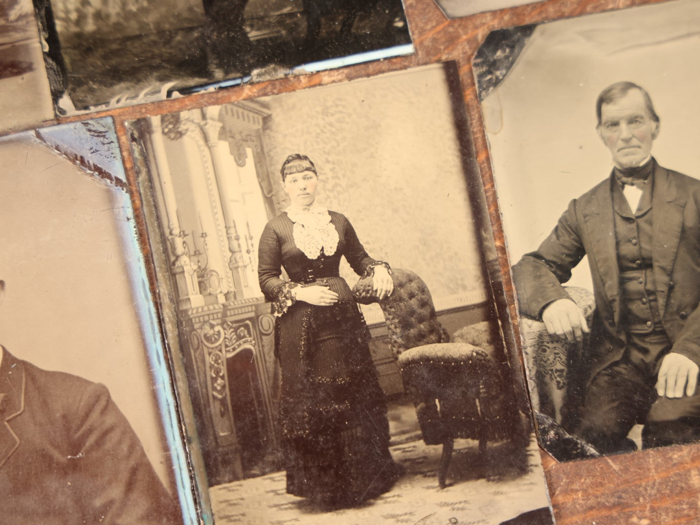 Lot 087 - Grouping Of Nine Antique Tintype Photographs Of Children, Women, And Men