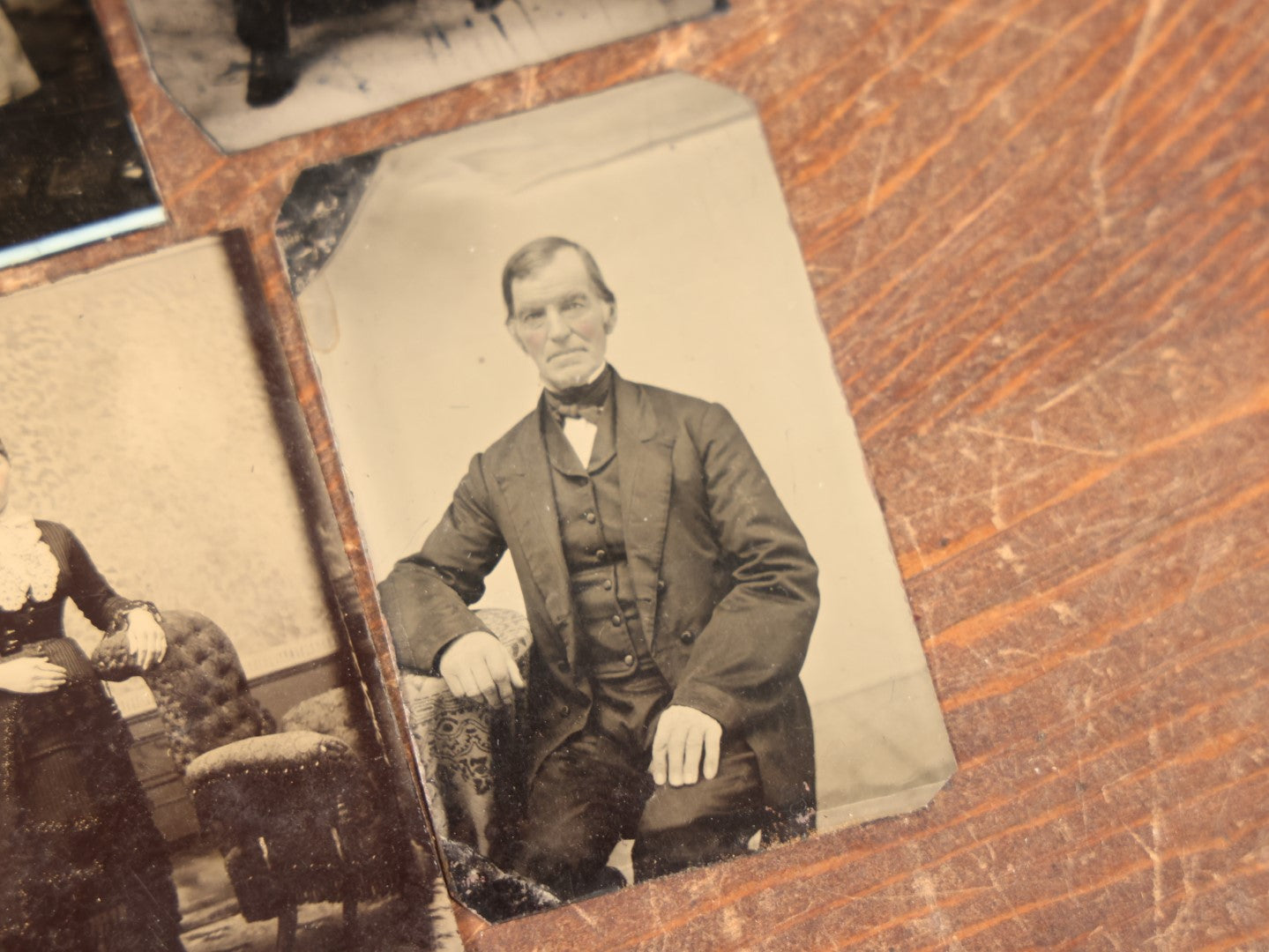 Lot 087 - Grouping Of Nine Antique Tintype Photographs Of Children, Women, And Men