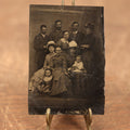 Lot 095 - Single Tintype Photo, Ten People, Men, Women, And Children, Group Photo