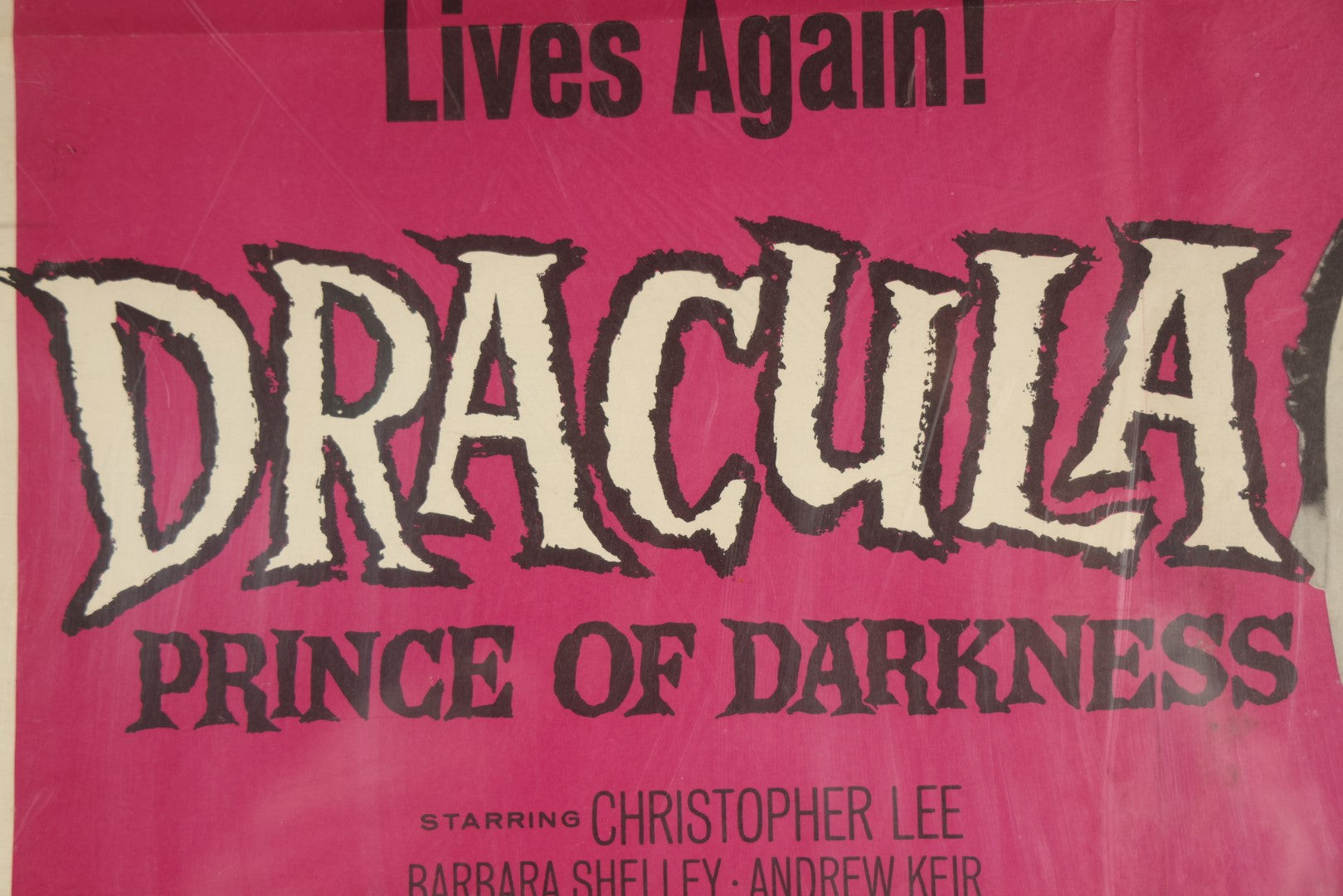 Lot 002 - Vintage Dracula Prince Of Darkness Movie Poster Featuring Christopher Lee, "The Plague Of The Zombies," Original 1966 Twentieth Century Fox Poster - 27" x 40" - See Shipping Note