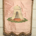 Lot 007 - Antique Independent Order Of Odd Fellows I.O.O.F. Hand Painted Encampment Banner - Tent With Pink Background - 18" x 23"