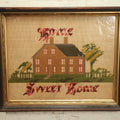 Lot 013 - Antique Home Sweet Home Embroidered Punchwork With Deep Frame - 22" x 18"