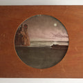 Lot 043 - Antique Hand Painted Magic Lantern Slide, Castle On Cliff Overlooking Ocean, Night Sky