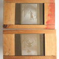 Lot 045 - Pair Of Antique Hand Painted Magic Lantern Slides, Man Knocked Over By Children On Sled, Artist Signed By Harry Platt