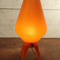 Lot 048 - Vintage Mid-Century Modern Beehive Accent Lamp, Blow Mold Plastic, Orange Color, With Four Foot Plastic Orange Base, 15-1/2" Tall