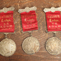 Lot 061 - Grouping Of Three Antique Ancient Order Of United Workmen A.O.U.M. Ribbons And Medallions, Wacantuck Lodge No 191, Uxbridge, Massachusetts, C.H.P., By The Boston Regalia Company