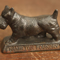 Lot 074 - Vintage Hamilton Foundry Cast Scottie Dog Paperweight Advertisement, "Quality Castings"